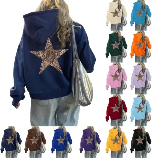 Oversized Hoodies for Women Graphic Leopard Graphic Sweatshirts Casual Y2K Long Sleeve Hooded Pullovers