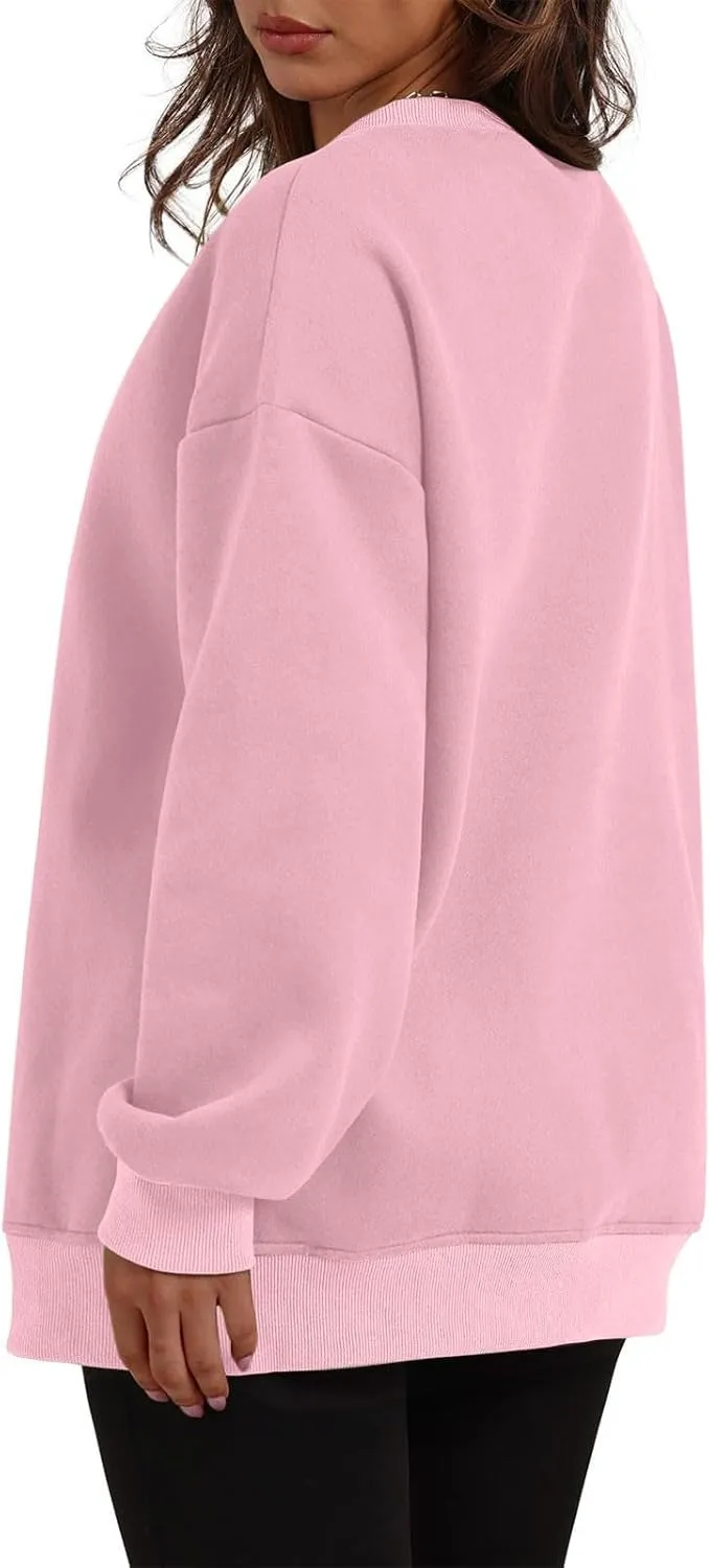 Oversized Sweatshirt for Women Long Sleeve Crewneck Hoodies 2024 Preppy Pullover Top Trendy Fall Outfits
