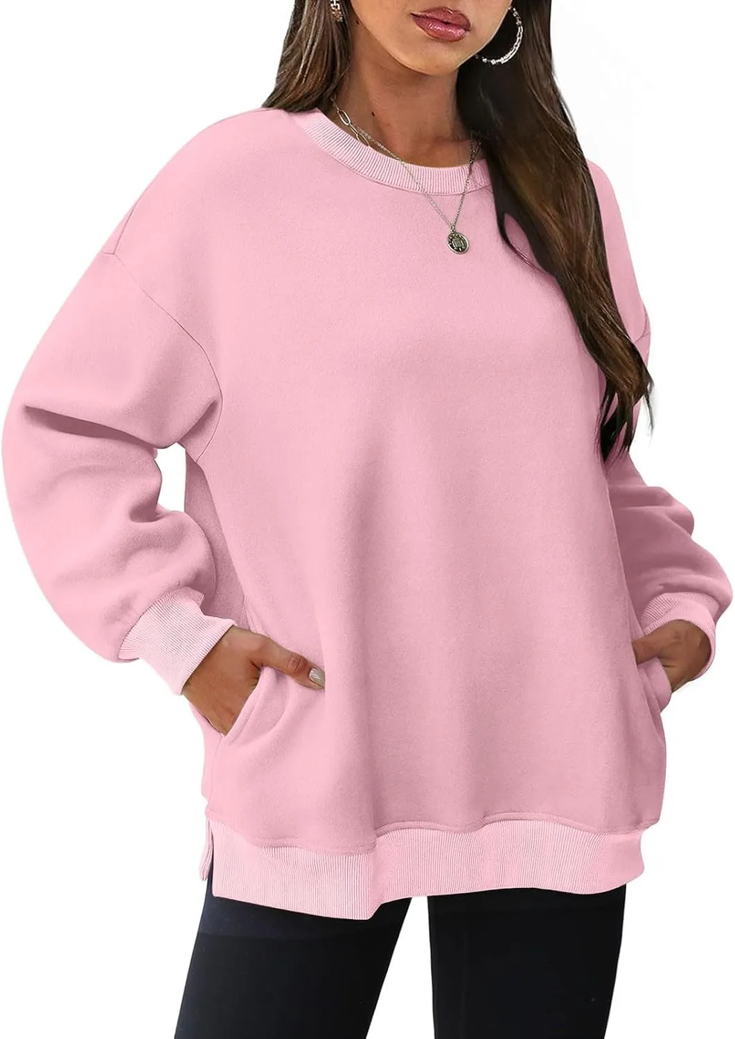 Oversized Sweatshirt for Women Long Sleeve Crewneck Hoodies 2024 Preppy Pullover Top Trendy Fall Outfits