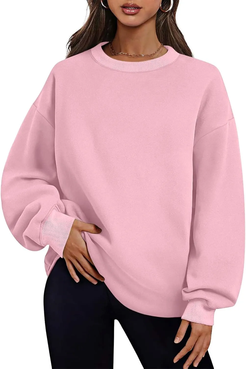 Oversized Sweatshirt for Women Long Sleeve Crewneck Hoodies 2024 Preppy Pullover Top Trendy Fall Outfits