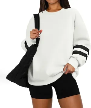 Oversized Sweatshirt For Women Trendy Crewneck Long Sleeve Fall Winter Clothes 2024 Solid Hoodie Pullover