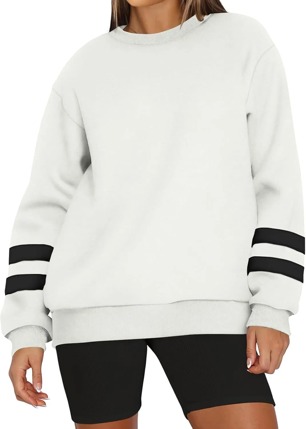 Oversized Sweatshirt For Women Trendy Crewneck Long Sleeve Fall Winter Clothes 2024 Solid Hoodie Pullover