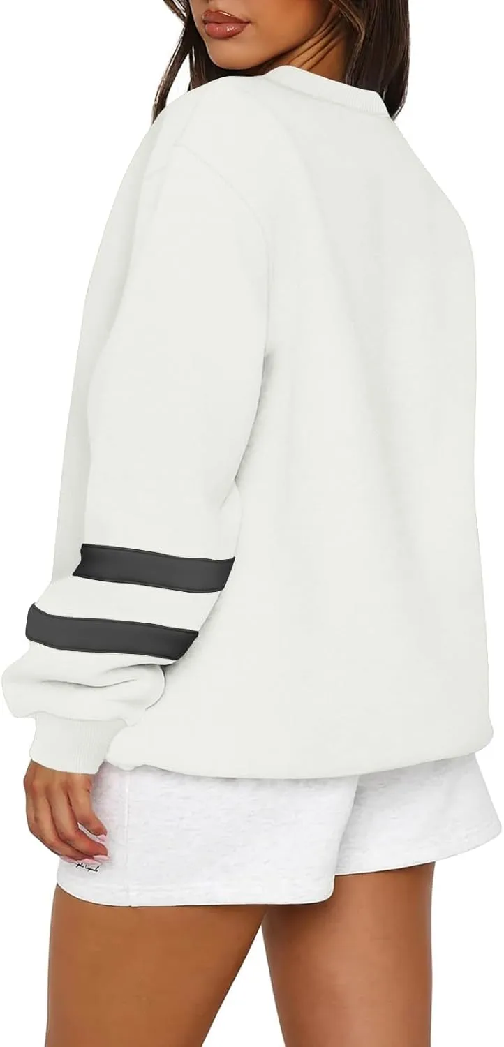 Oversized Sweatshirt For Women Trendy Crewneck Long Sleeve Fall Winter Clothes 2024 Solid Hoodie Pullover