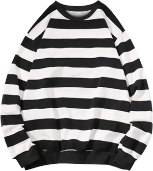 Oversized Sweatshirt for Women Trendy Crewneck Striped Color Block Tops Loose Long Sleeve Casual Stylish Pullover