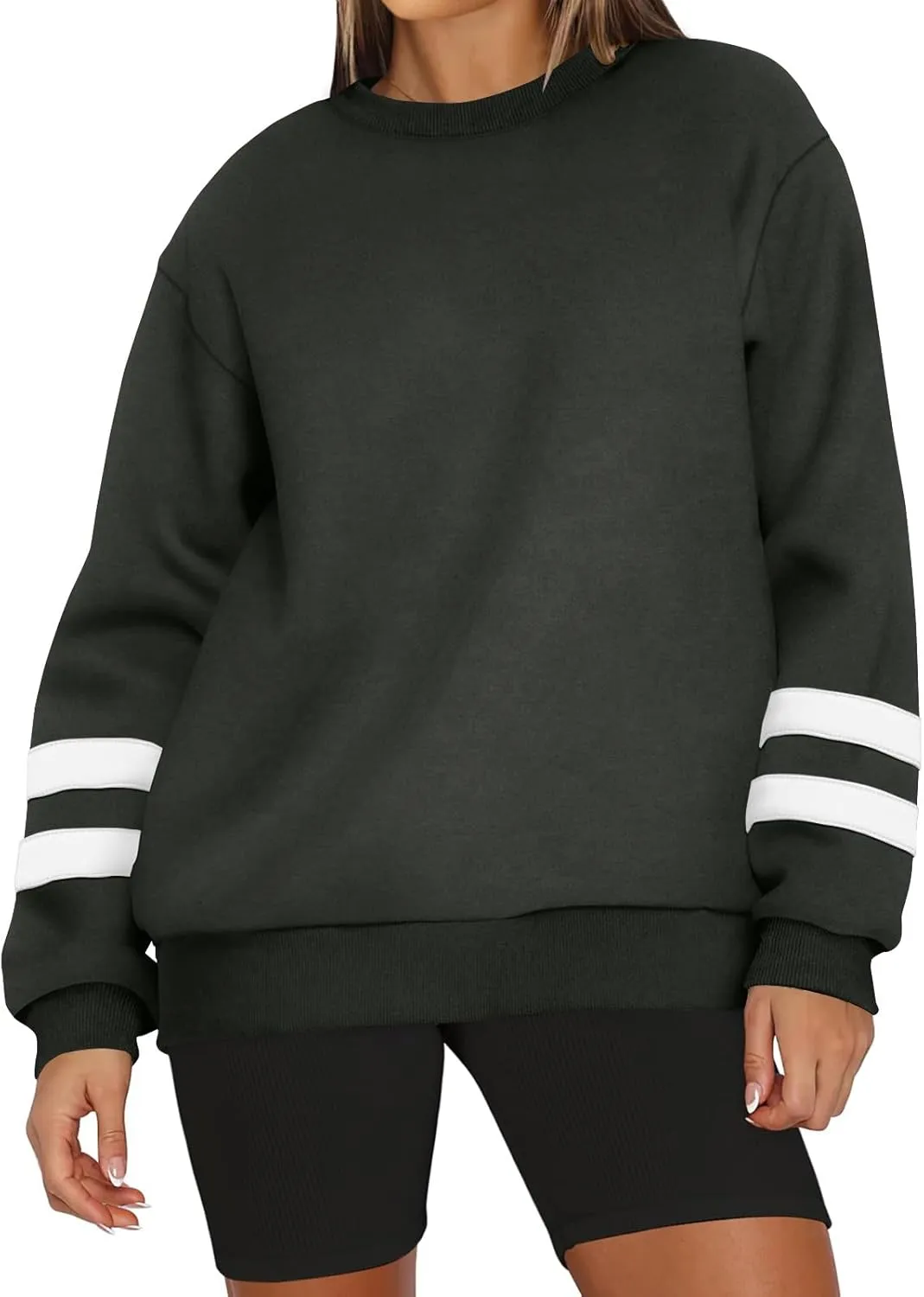 Oversized Sweatshirt For Women Trendy Hoodie Pullover Crewneck Long Sleeve Solid Fall Winter Clothes 2024