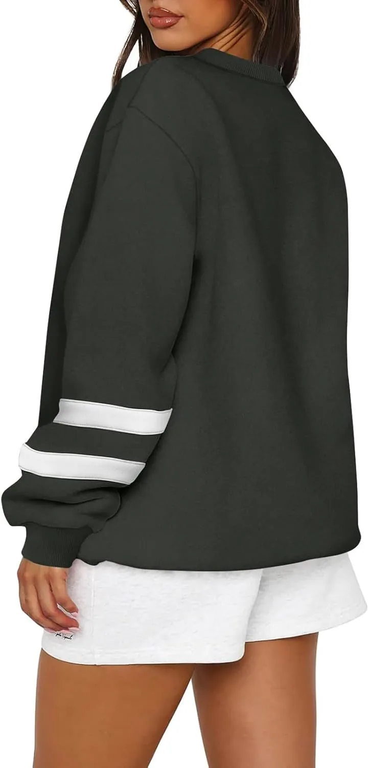Oversized Sweatshirt For Women Trendy Hoodie Pullover Crewneck Long Sleeve Solid Fall Winter Clothes 2024