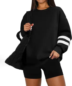 Oversized Sweatshirt For Women Trendy Hoodie Pullover Crewneck Long Sleeve Solid Fall Winter Clothes 2024