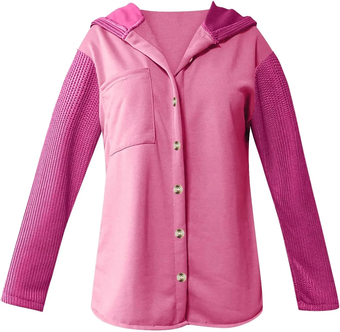 Oversized Sweatshirt Jackets for Women Trendy 2025 Spring Outfits Casual Long Sleeve Button Hooded Shacket Hoodies