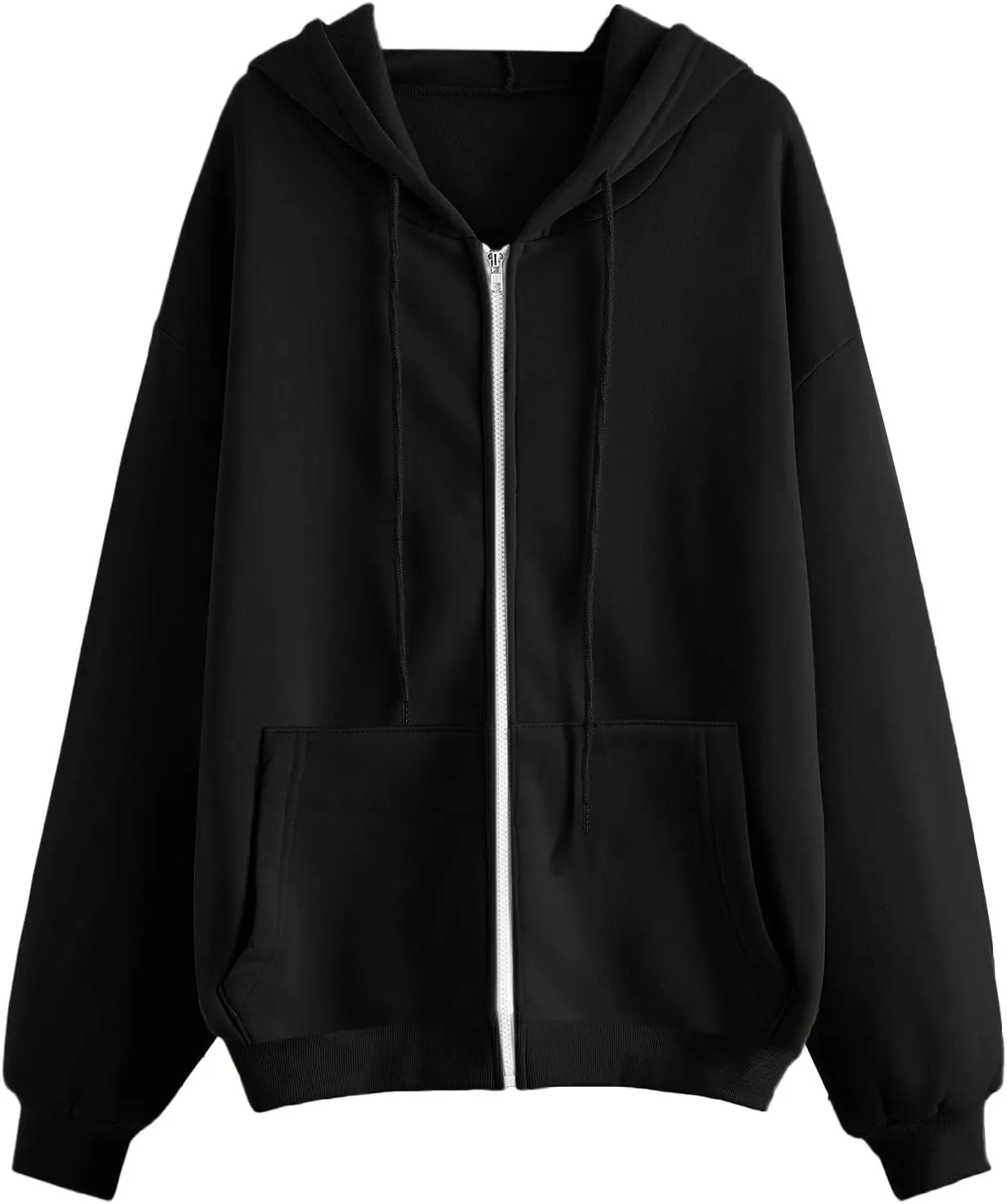 Oversized Womens Sweatshirts Half Zip Pullover Teen Girls Fall Casual Loose Solid Long Sleeve Hooded Sweatshirts Y2k Clothes