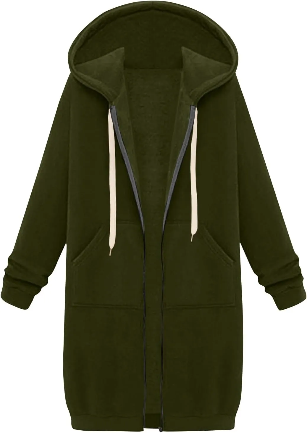 Palaver Long Hoodies for Women oversized Zipper Hooded Jacket Winter Lightweight Fall Casual Sweatshirts with Pockets