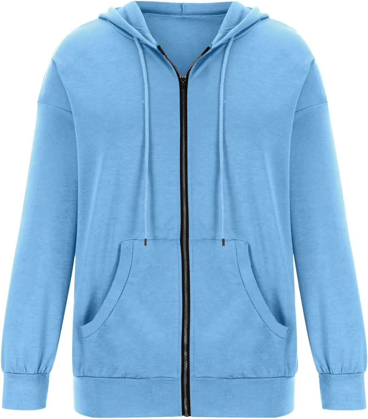 PETYCZEN Zip Up Hoodies for Women Casual Long Sleeve Oversized Sweatshirt Drawstring Cute Teen Girls Jackets Fall Y2K Clothes