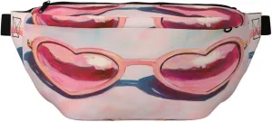 Pink Heart Shaped Sunglasses, Fanny Pack For Women Man, Waist Belt Bag Crossbody For Sports Travel Hiking Running Jogging