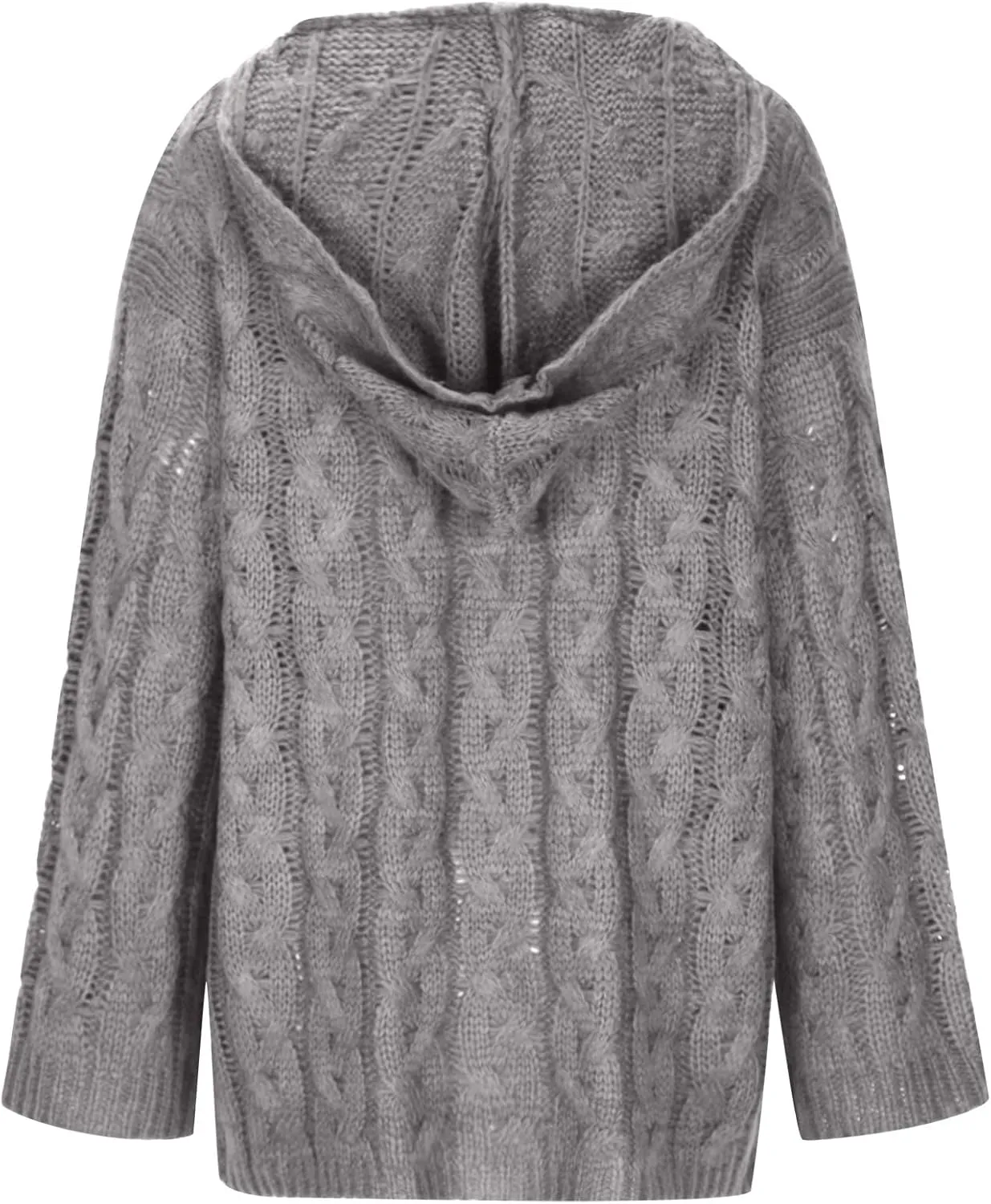 Plus Size Sweater for Women Hooded Fashion Cable Knit Sweatshirt Long Sleeve Oversized Knitwear Top Crewneck Hoodies