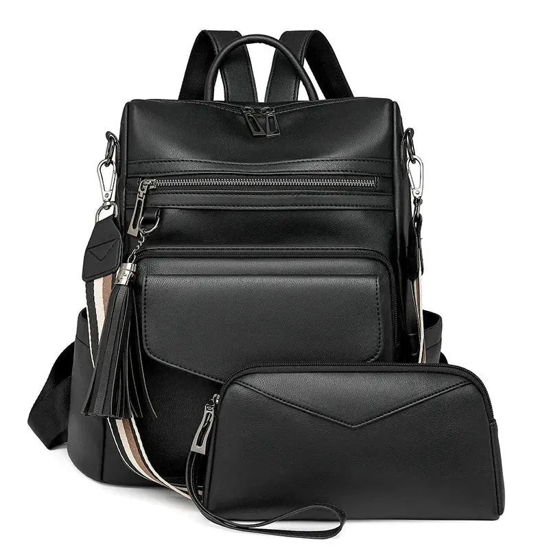 Premium Leather Women's Backpack with Gift Bag