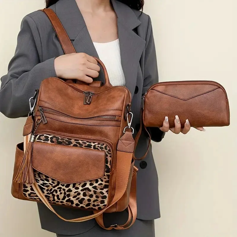 Premium Leather Women's Backpack with Gift Bag