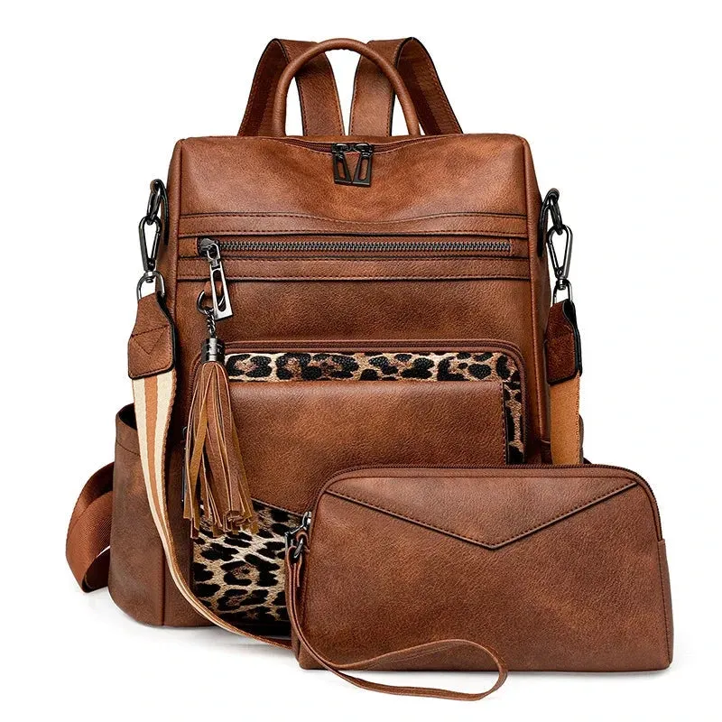 Premium Leather Women's Backpack with Gift Bag