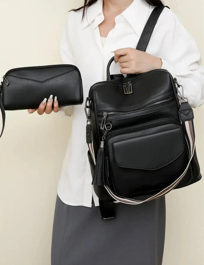 Premium Leather Women's Backpack with Gift Bag