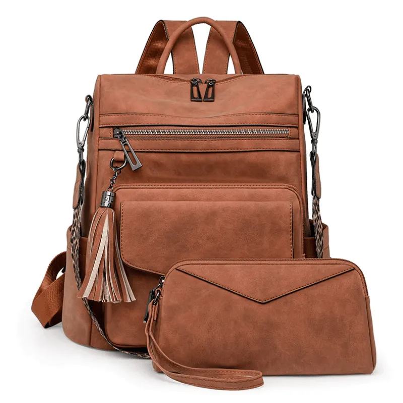 Premium Leather Women's Backpack with Gift Bag