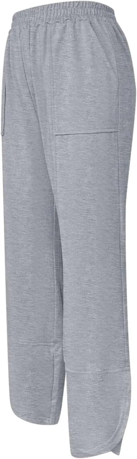 PTOLOCIF Cotton Linen Pants Women Summer Drawstring Elastic Waist Pants Wide Leg Cropped Lounge Trousers with Pockets