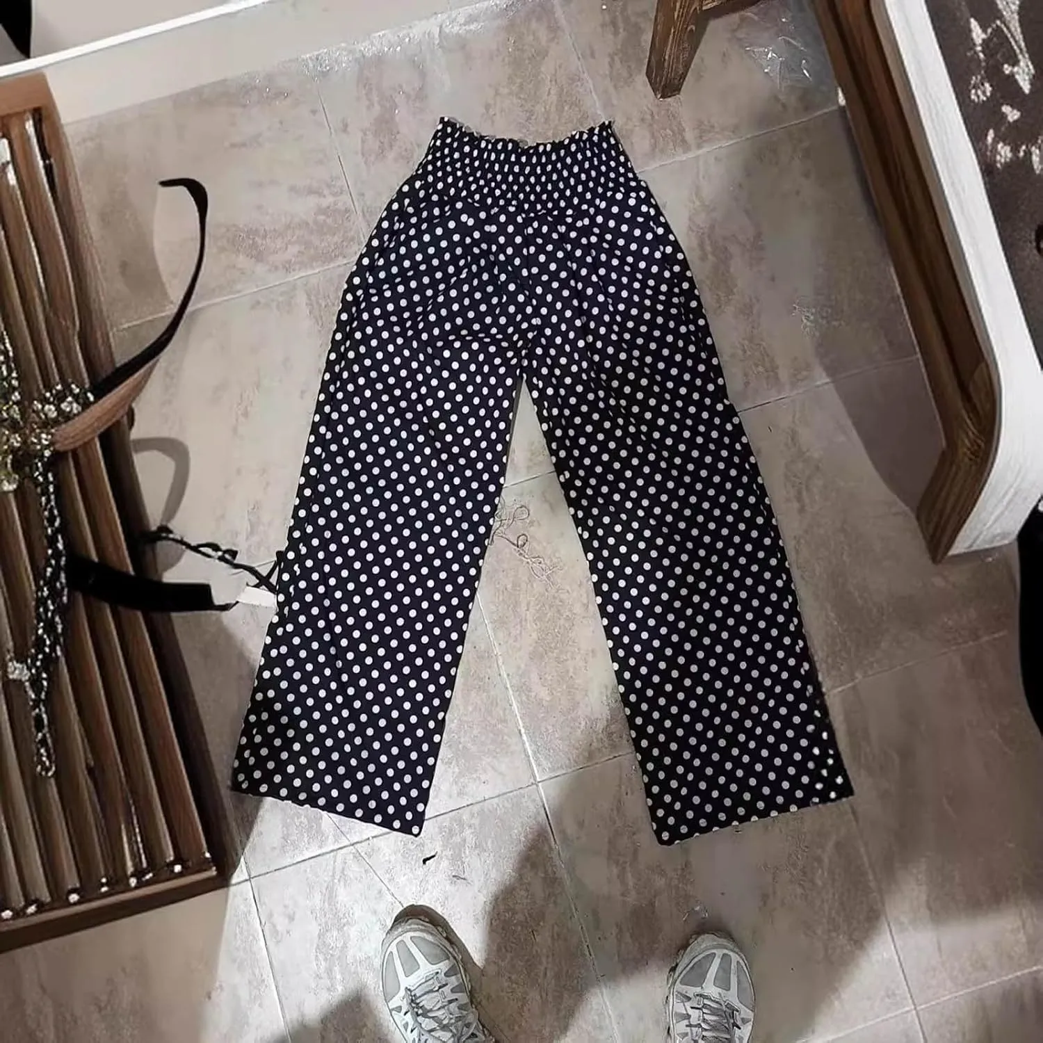 PTOLOCIF Linen Pants for Women High Waisted Long Palazzo Pants Wide Leg Cotton Linen Lounge Pant Trousers with Pockets