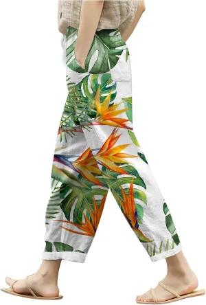 PTOLOCIF Petite Linen Pants for Women High Waisted Wide Leg Palazzo Pant Drawstring Casual Loose Pants Trousers with Pockets