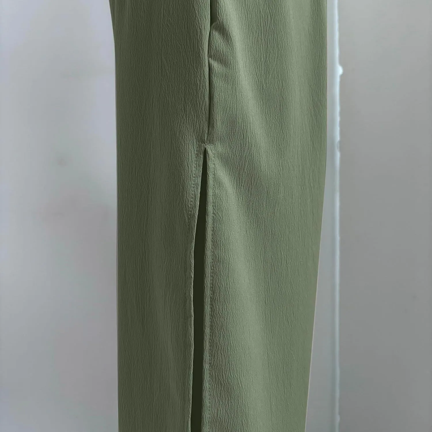 PTOLOCIF Womens Casual Linen Pants Straight Leg Dress Pants High Waist Cotton Linen Pant Flowy Wide Leg Summer Boho Trousers