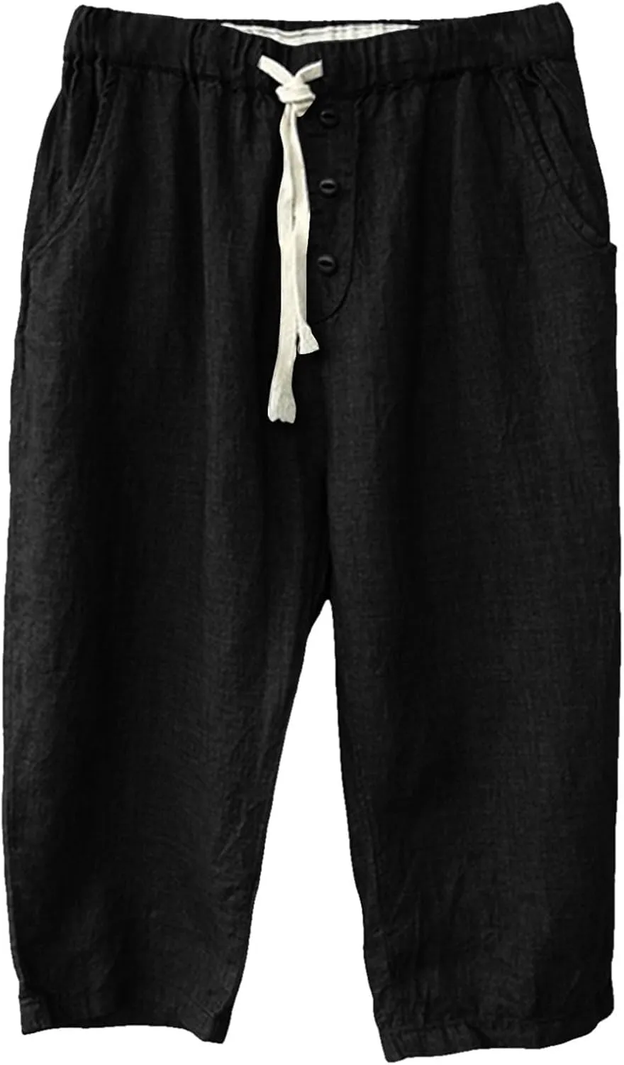PTOLOCIF Womens Cotton Linen Pants Straight Leg Dress Pants High Waist Cotton Linen Pant Flowy Wide Leg Summer Boho Trousers