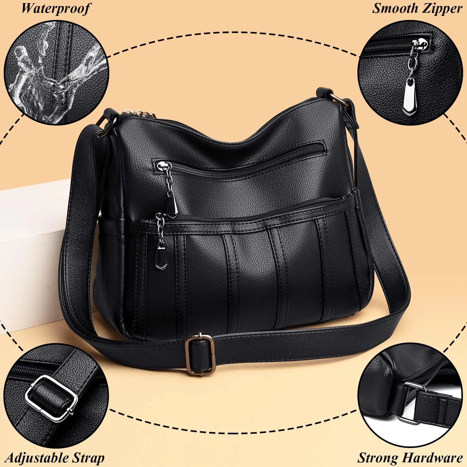 Purses for Women,Soft PU Leather Shoulder Bags Designer Handbags Ladies Hobo Bag, Crossbody Purse Pocketbooks