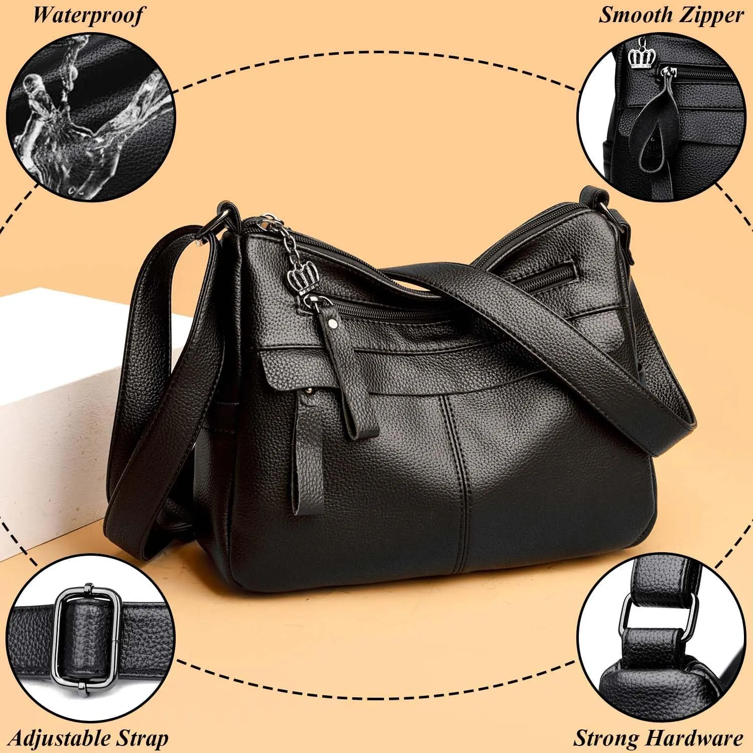 Purses for Women,Soft PU Leather Shoulder Bags Designer Handbags Ladies Hobo Bag, Crossbody Purse Pocketbooks