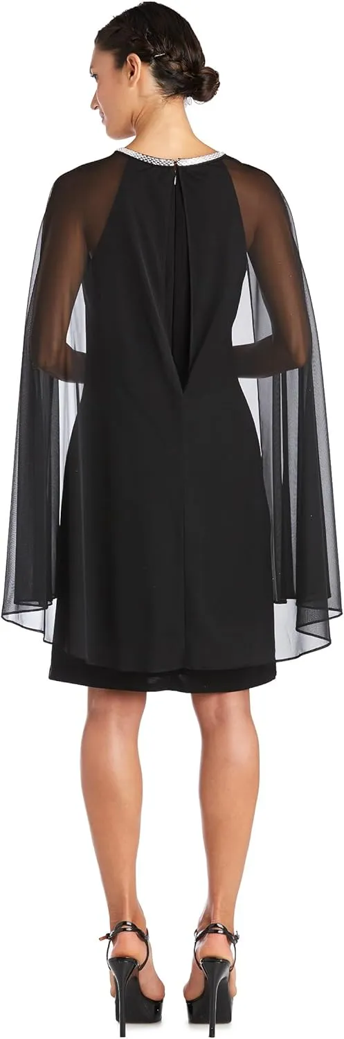 R&M Richards Womens Plus Chiffon Embellished Cocktail and Party Dress