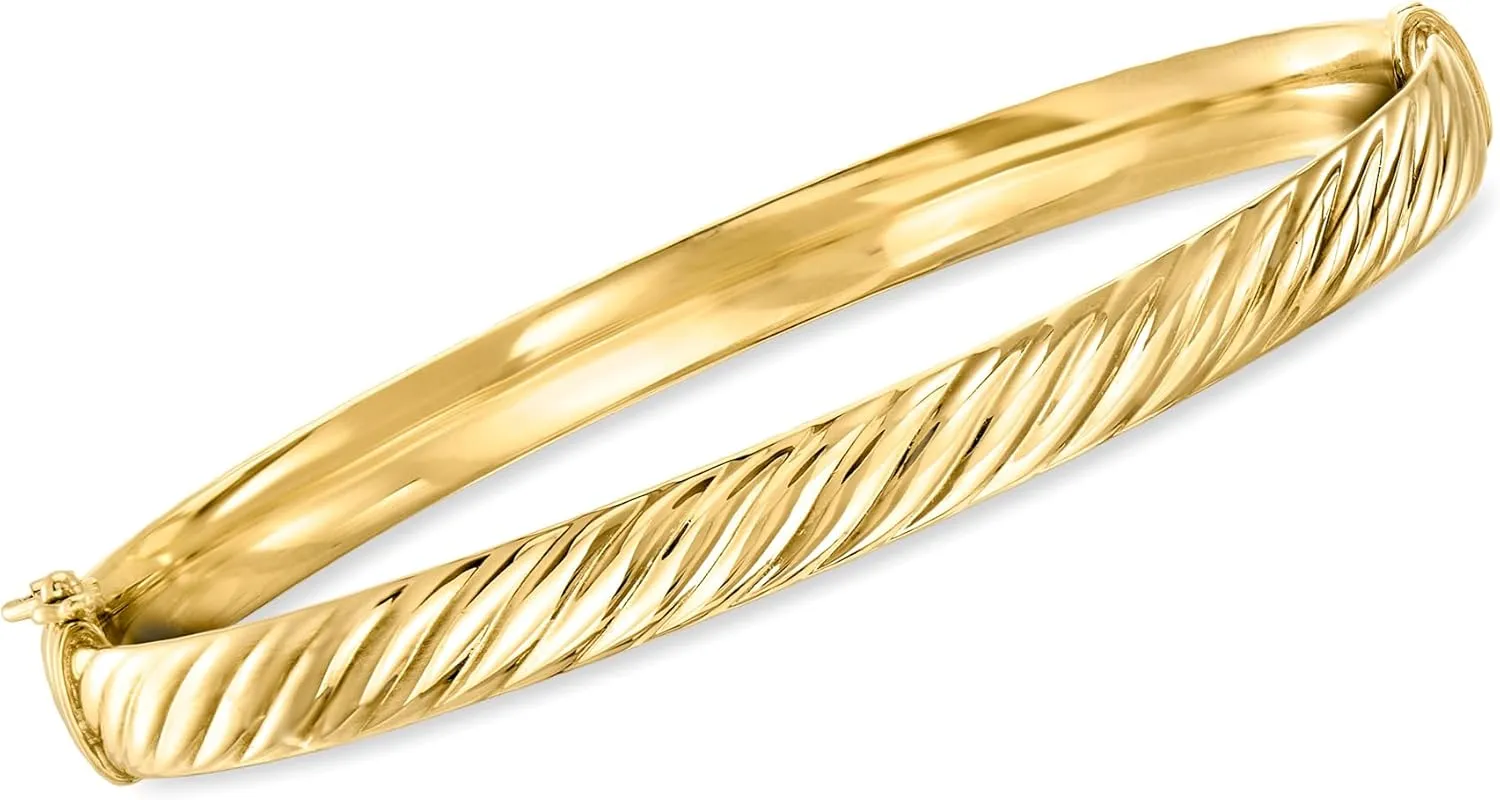 Ross-Simons Italian 18kt Yellow Gold Twisted Bangle Bracelet