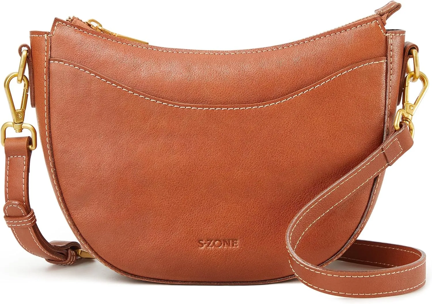 S-ZONE Leather Crossbody Bags for Women Small Purses with RFID Anti-theft Pocket Trendy Shoulder Bag Cute Handbags Satchel