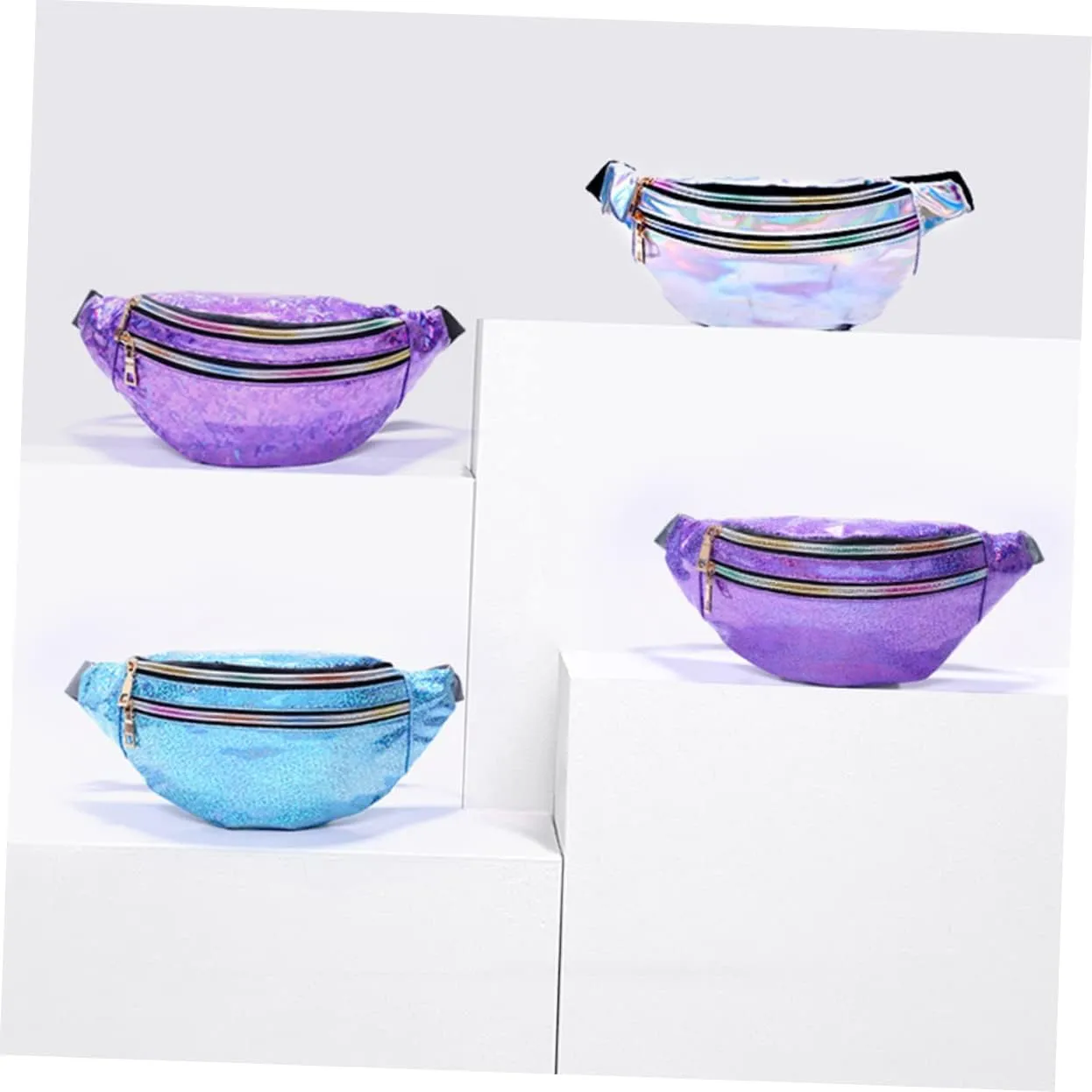 Sequin Waist Pouch Reflective Design Outdoor Bag Phone Wallet Id Compartment for Travel