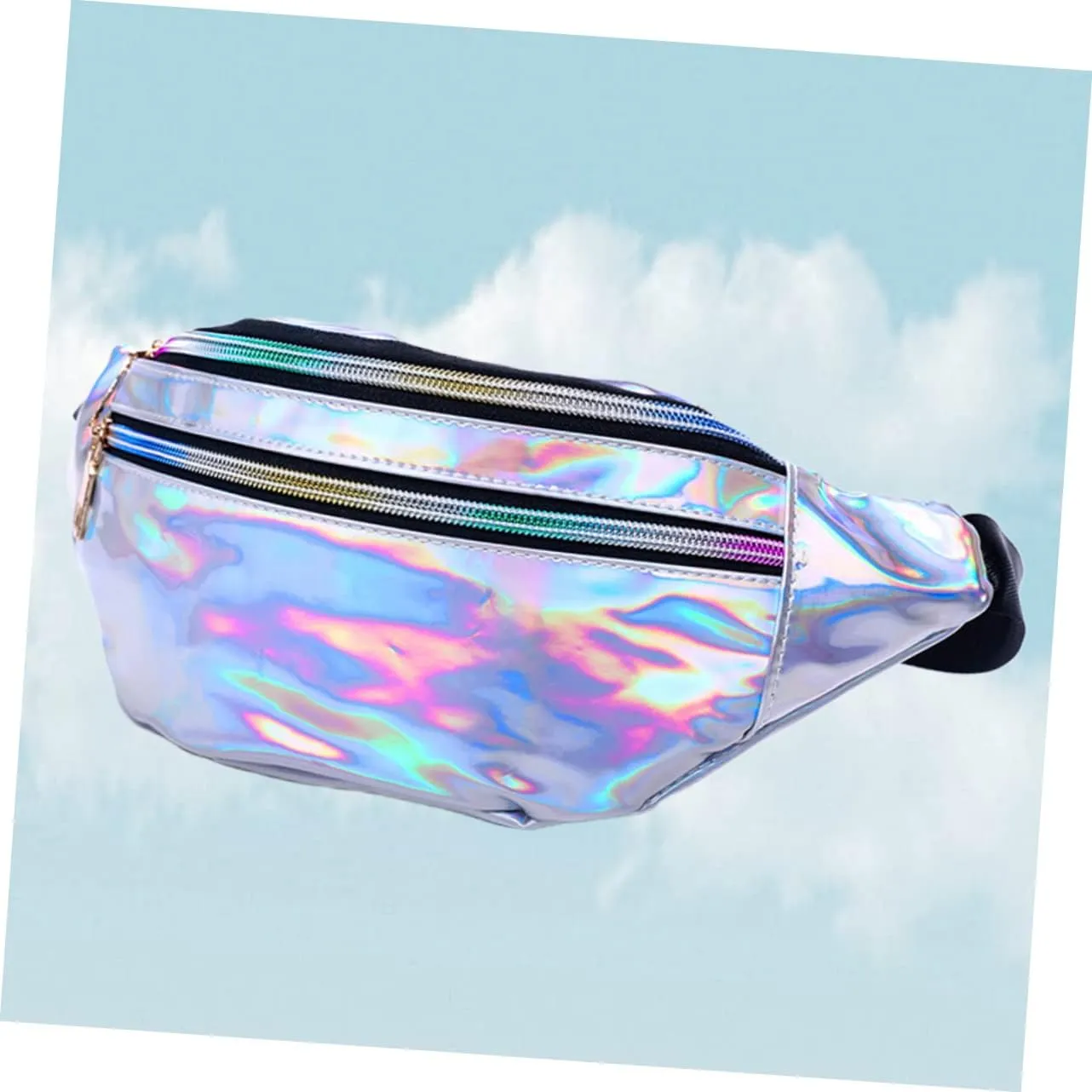 Sequin Waist Pouch Reflective Design Outdoor Bag Phone Wallet Id Compartment for Travel