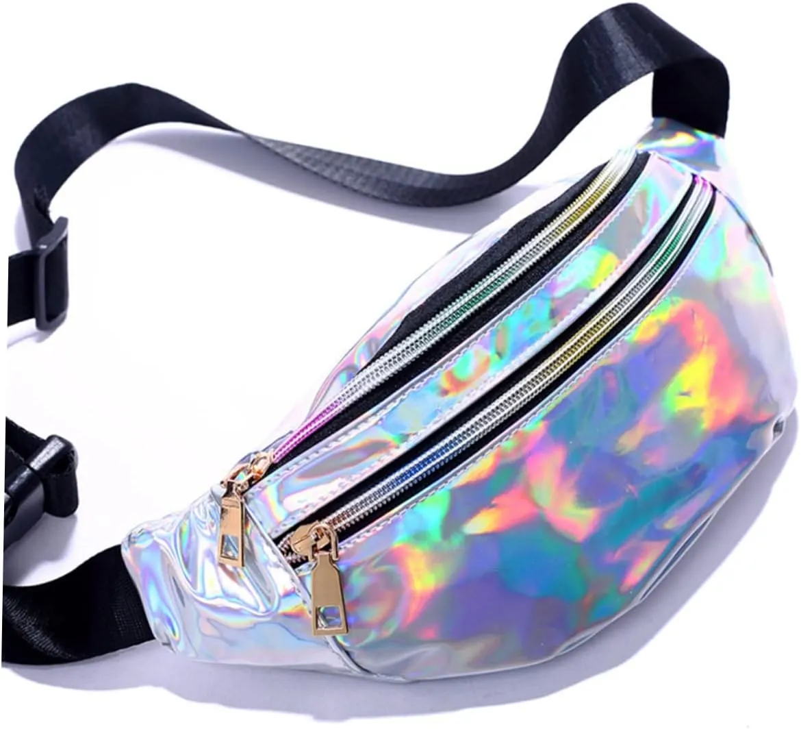 Sequin Waist Pouch Reflective Design Outdoor Bag Phone Wallet Id Compartment for Travel