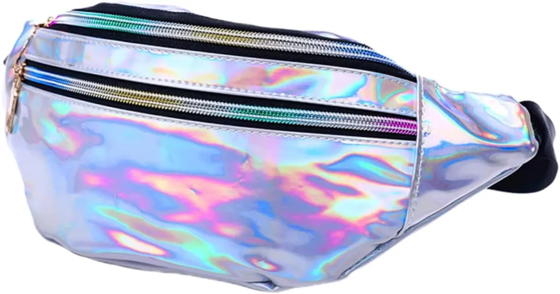 Sequin Waist Pouch Reflective Design Outdoor Bag Phone Wallet Id Compartment for Travel