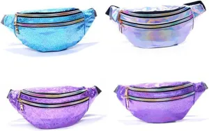 Sequin Waist Pouch Reflective Design Outdoor Bag Phone Wallet Id Compartment for Travel