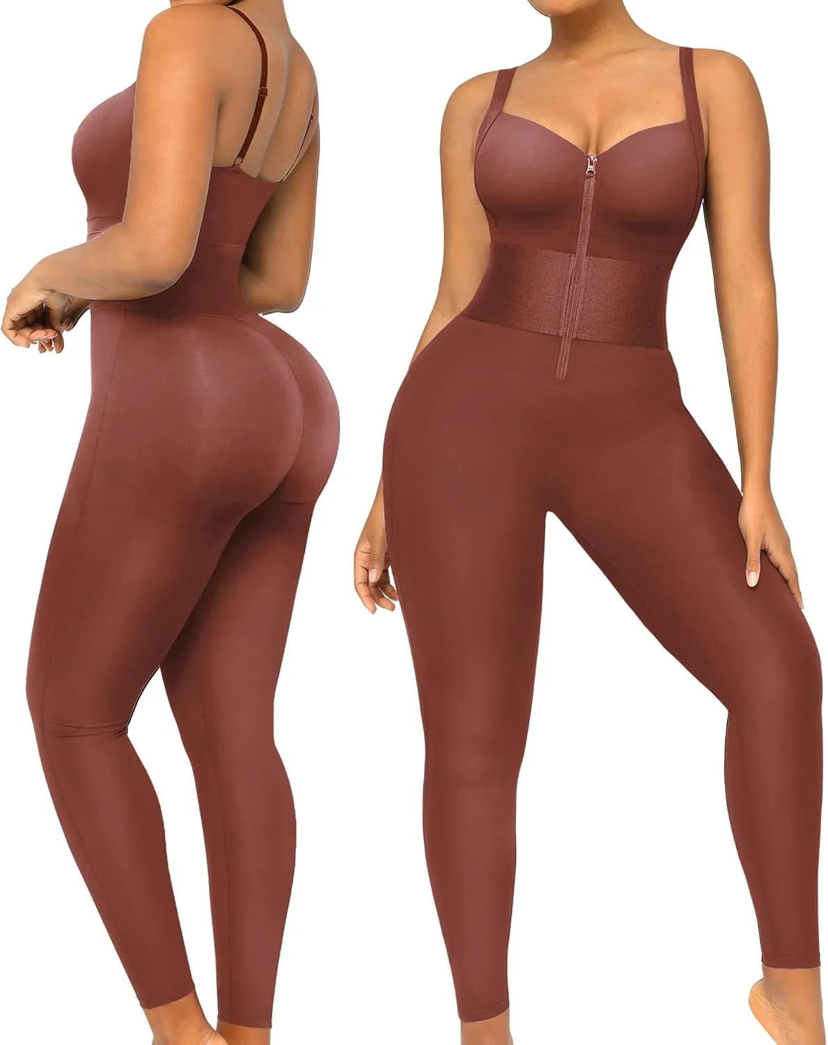SHAPELLX Jumpsuits for Women Tummy Control One Piece Outfit Yoga Athletic Rompers Sleeveless Bodycon Shapewear