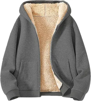 Sherpa Lined Jacket Women,2024 Trendy Zip Up Hoodies Thick Thermal Fleece Sweatshirt Jacket Winter Coat With Pockets