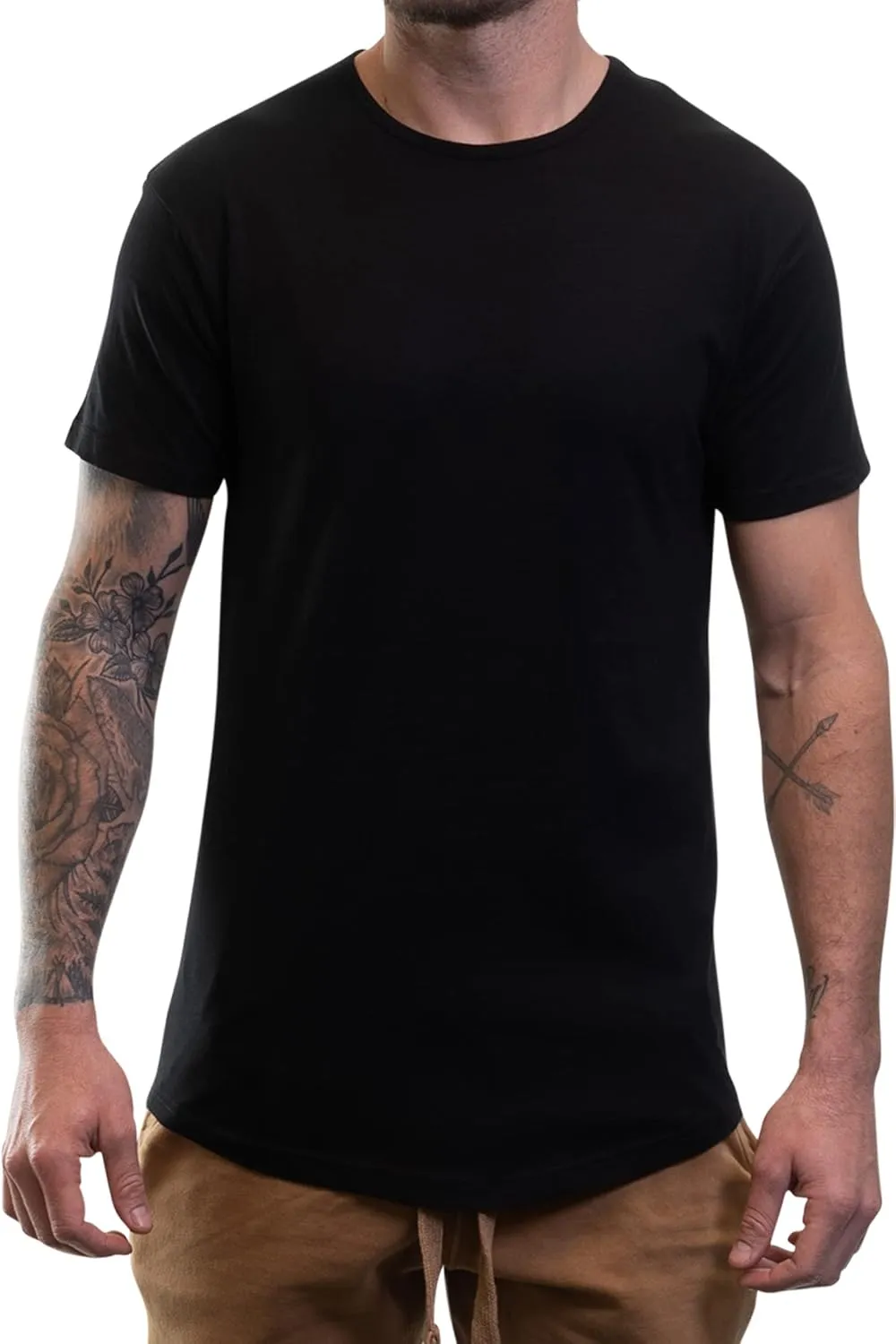 ShirtBANC Hipster Hip Hop Elong Drop Cut Mens Shirt Dance Dropcut Tshirt
