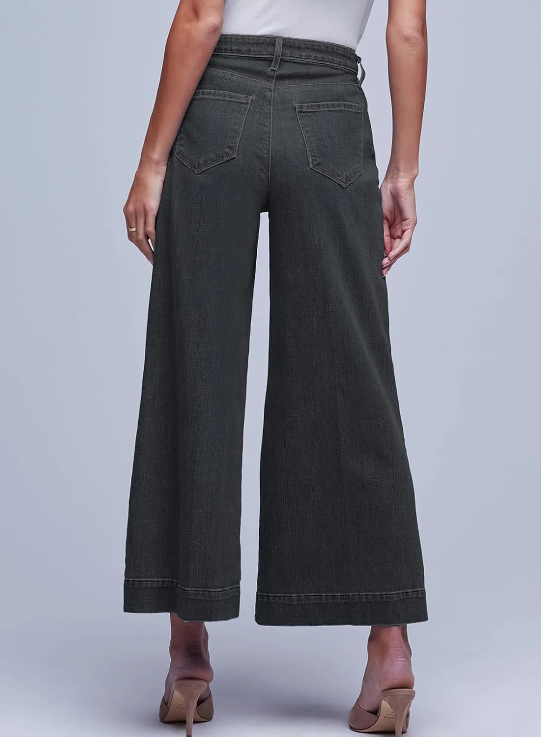 Sidefeel Women's Wide Leg Jeans High Waisted Stretchy Barrel Denim Pants