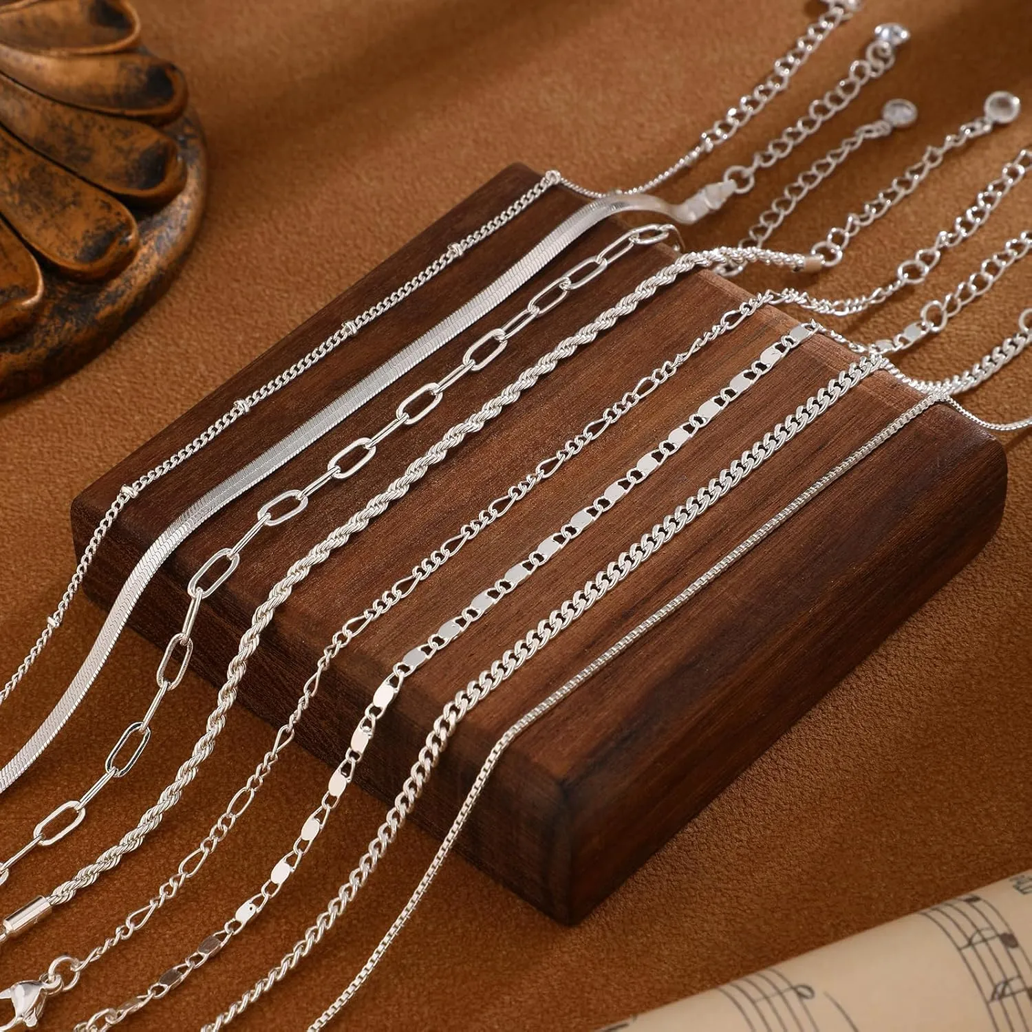 Silver/Gold Bracelets for Women,Sterling Silver/14K Gold layered Tennis Paperclip Link Bracelet Hypoallergenic Jewelry Gifts for Women
