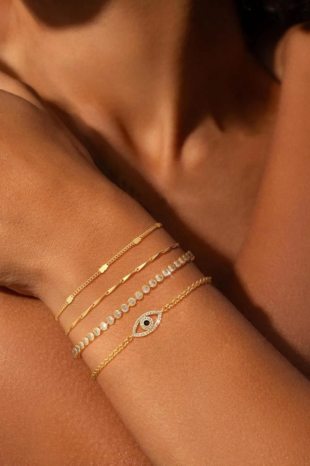 Silver/Gold Bracelets for Women,Sterling Silver/14K Gold layered Tennis Paperclip Link Bracelet Hypoallergenic Jewelry Gifts for Women