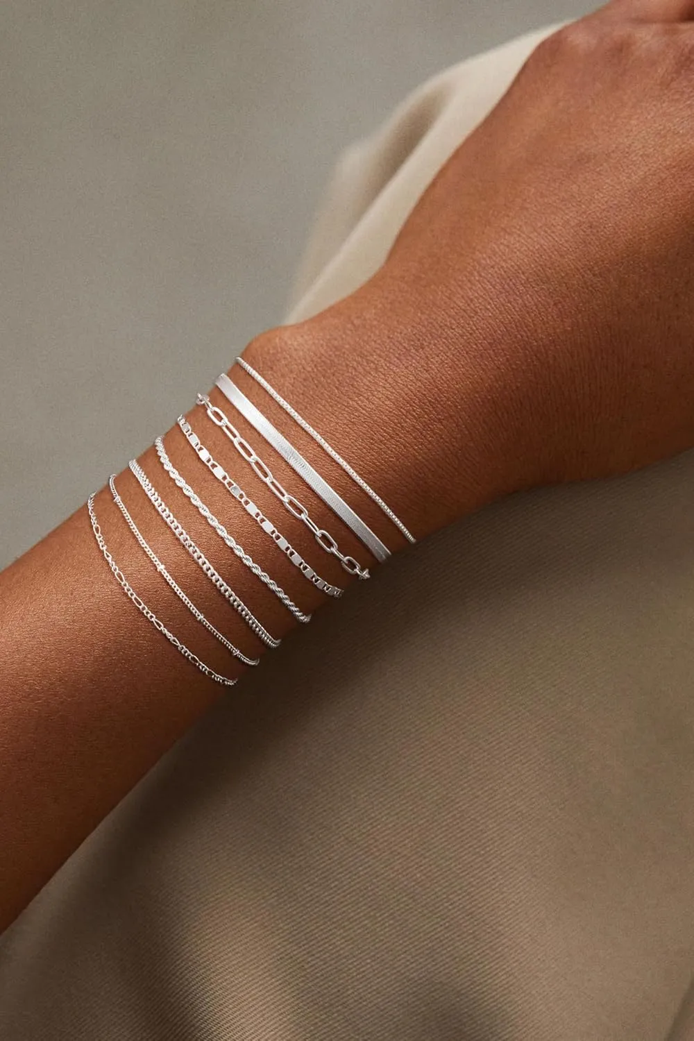 Silver/Gold Bracelets for Women,Sterling Silver/14K Gold layered Tennis Paperclip Link Bracelet Hypoallergenic Jewelry Gifts for Women