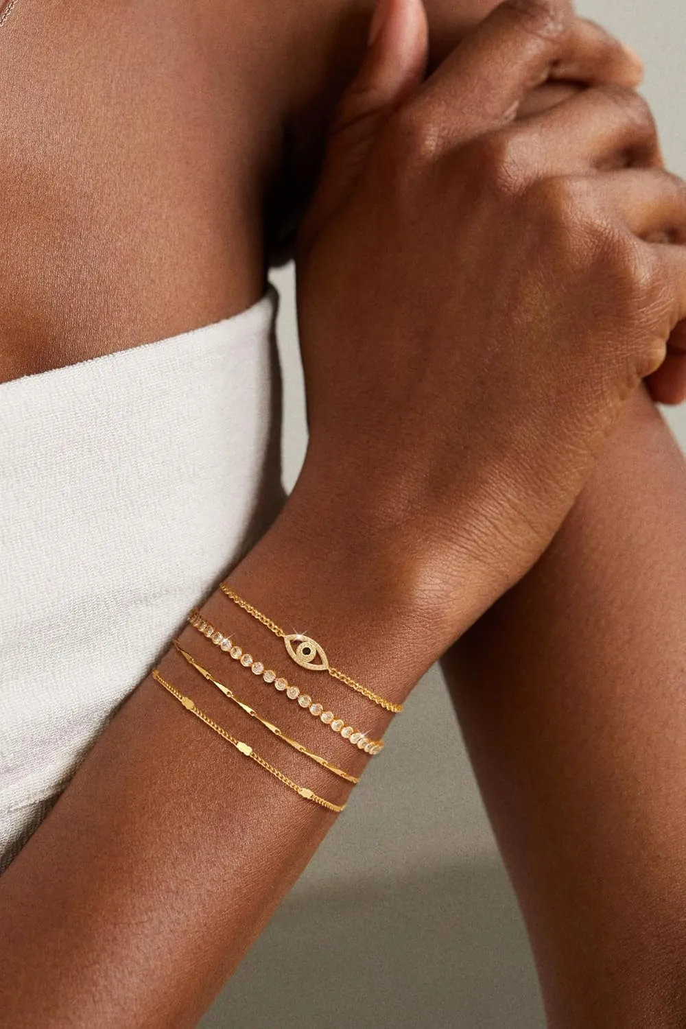 Silver/Gold Bracelets for Women,Sterling Silver/14K Gold layered Tennis Paperclip Link Bracelet Hypoallergenic Jewelry Gifts for Women