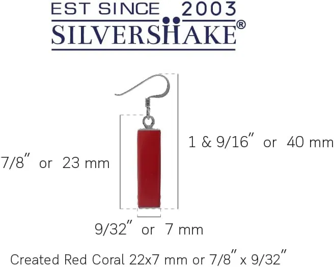 Silvershake Mondern Long Bar linear 925 Sterling Silver Dangle Hook Earrings