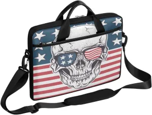 Skull Sunglasses Laptop Shoulder Messenger Bag Waterproof Laptop Briefcase with Handle and Padded Strap Case Sleeve for 13 13.3 14 15.6 Inch Laptop Case