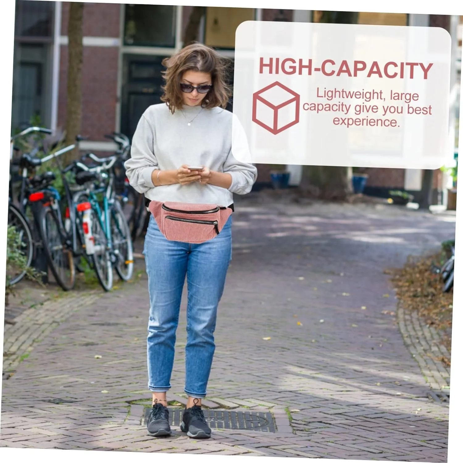 Sling Bag Chest Bag Belt for Women for Phone Wallet Keys Id Sunglasses Tickets Sunscreen Stylish Waist Pouch for Travel Biking Dog Walking Shopping