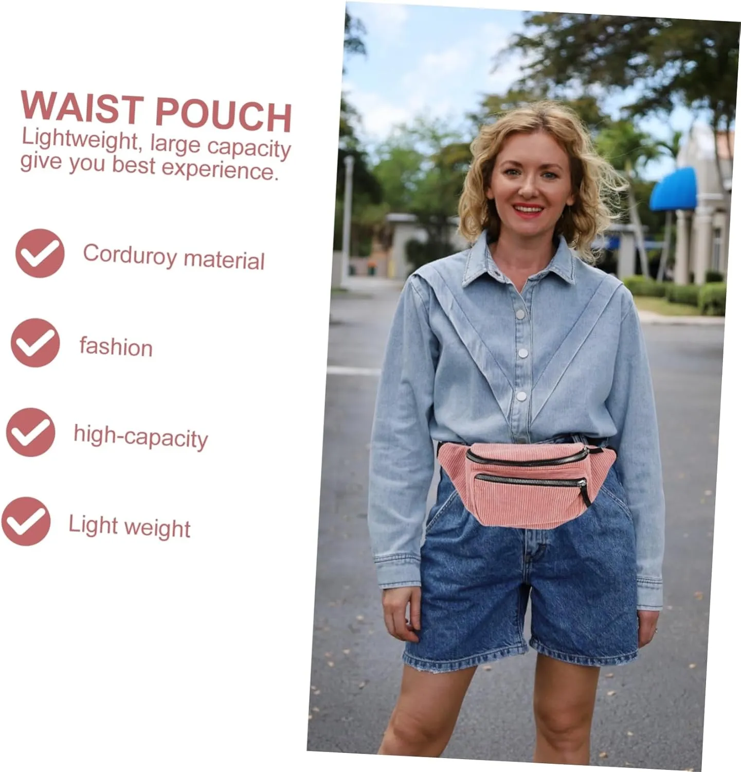 Sling Bag Chest Bag Belt for Women for Phone Wallet Keys Id Sunglasses Tickets Sunscreen Stylish Waist Pouch for Travel Biking Dog Walking Shopping