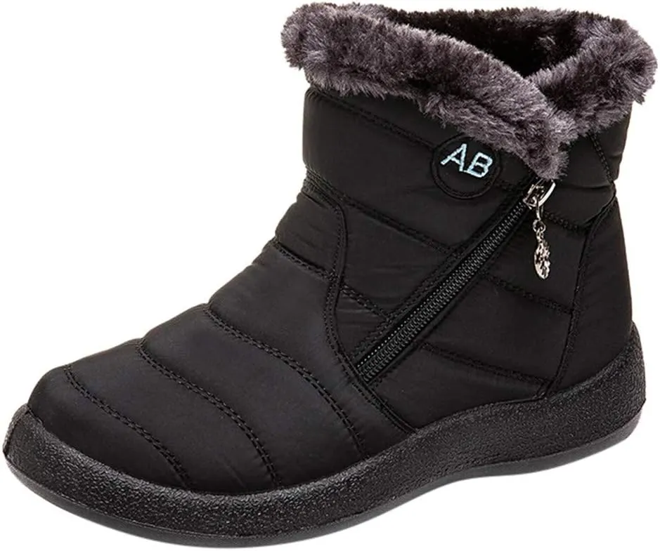 Slip on Snow Boots for Women Waterproof Womens Winter Dress Boots Size 12 Warm Winter Boots Women Size 11 Women's Winter Booties Waterproof Botas De Vestir Para Invierno Mujeres